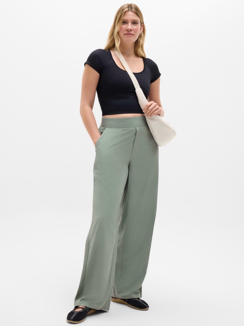 NWT Athleta Brooklyn Mid Rise Wide Leg Pant